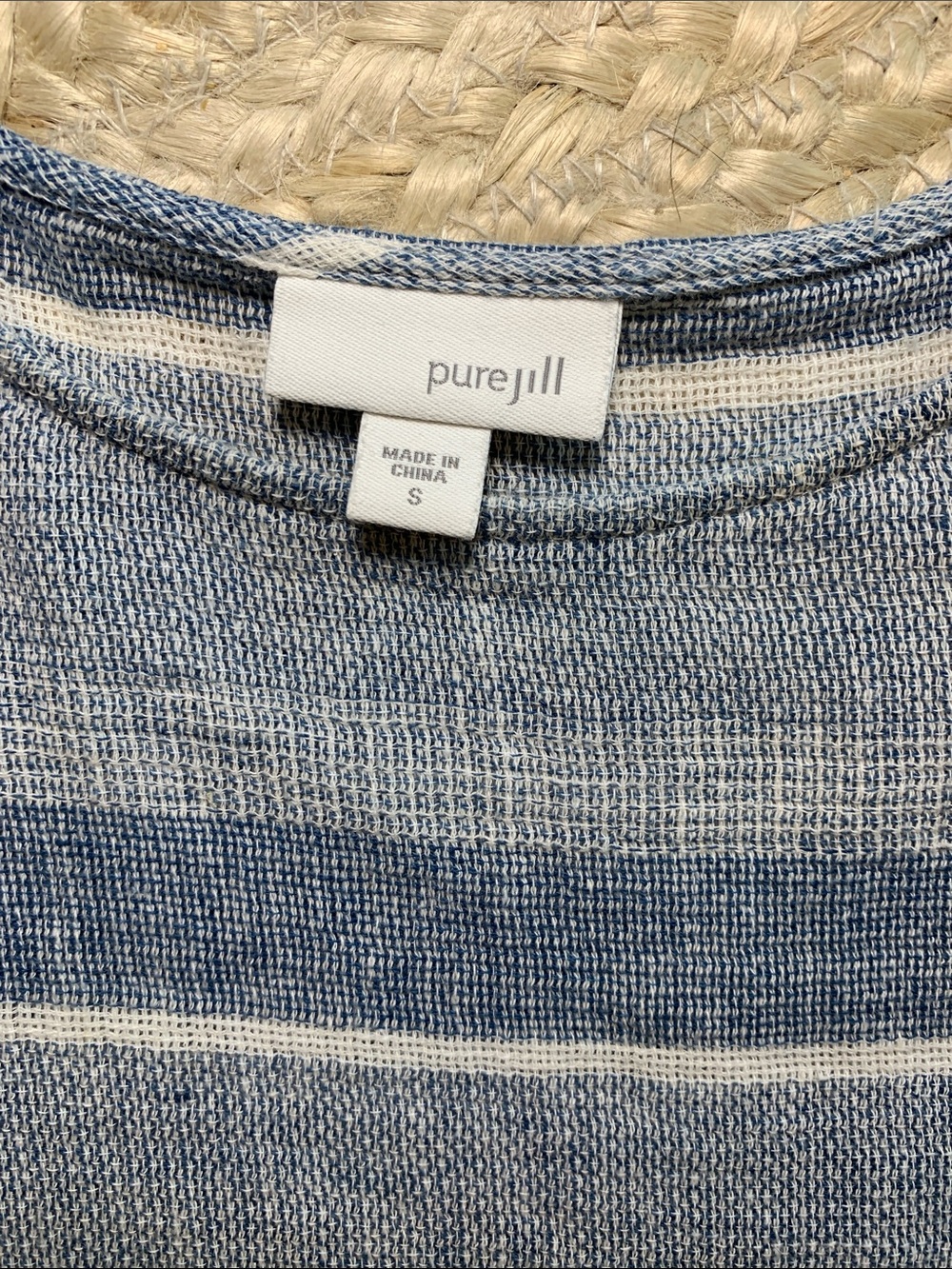 J. Jill Pure Jill Blue And Cream Striped Pocket P… - image 2